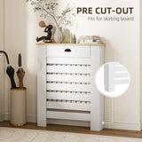 HOMCOM 95.5H x 78Wcm Radiator Cover, with Drawer - White