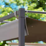 Outsunny 3 x 3m Retractable Roof Metal Pergola - Grey