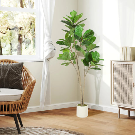 HOMCOM 150cm Artificial Ficus Tree - Green