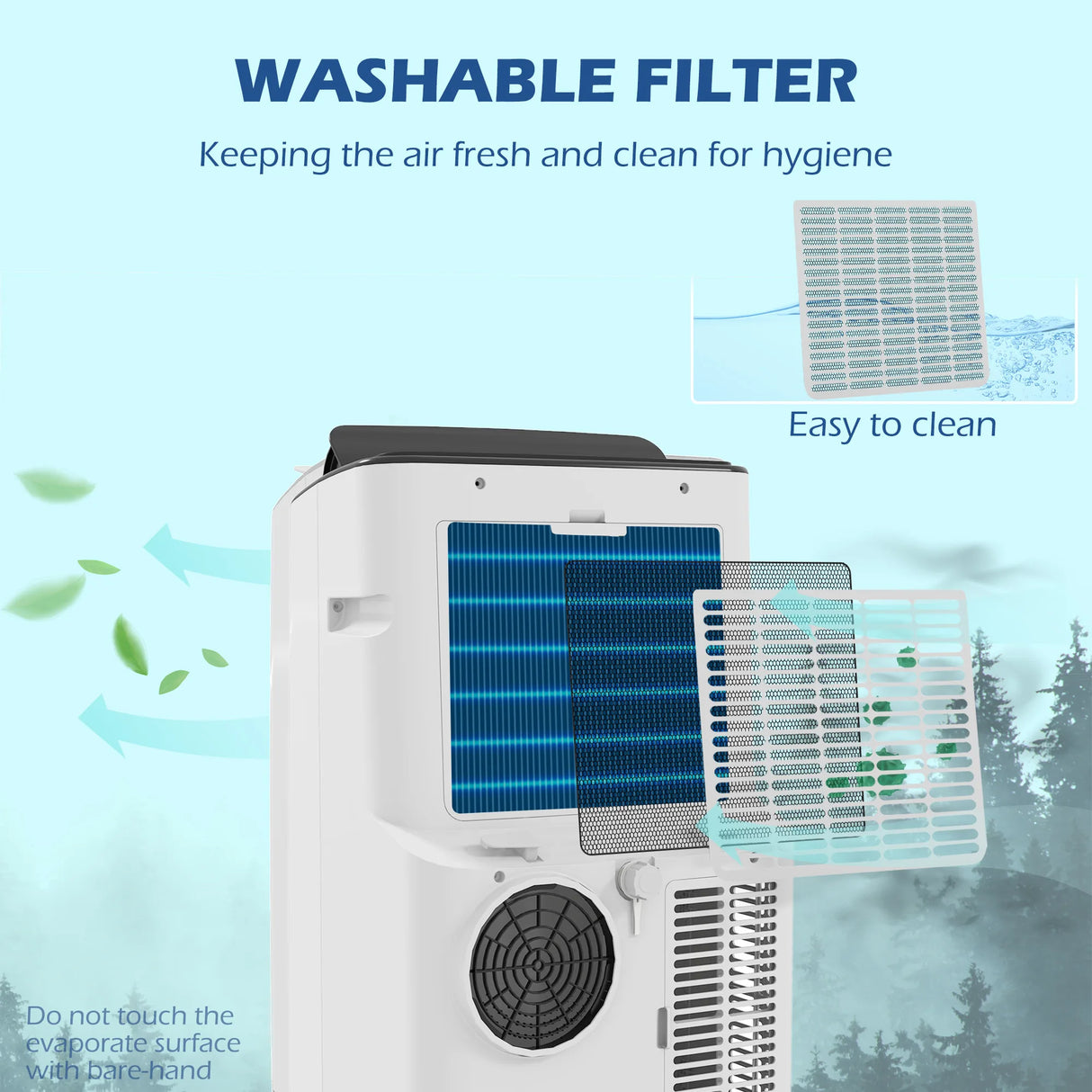HOMCOM 14000 BTU Mobile Air Conditioner for Room up to 35m2, Smart Home WiFi Compatible, with Dehumidifier, Fan, 24H Timer