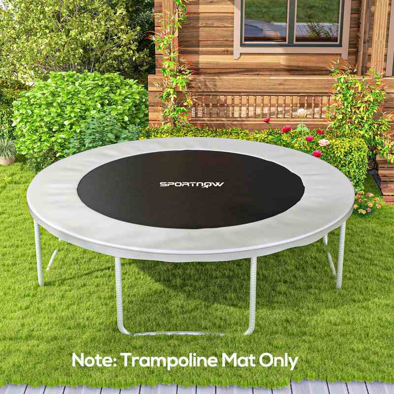 SPORTNOW Trampoline Replacement Mat with Spring Pull Tool, 42 V-Hooks, for 8ft Trampoline using 14cm Springs, Black