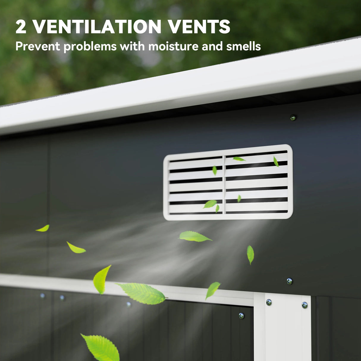 Outsunny 7 x 4ft Outdoor Storage Shed with Foundation Kit, Lean to Metal Garden Shed for Log, Rubbish Bin, Tool, Lawnmower, Bike, Patio and Lawn Use, Black