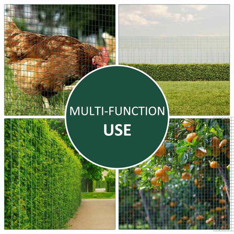 Pawhut PVC Coated Welded Wire Mesh Fencing Chicken Poultry Aviary Fence Run Hutch Pet Rabbit 30m Dark Green