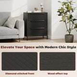 HOMCOM Chest of Drawers, Dresser with 3 Fabric Drawers and Aluminium Handles - Black