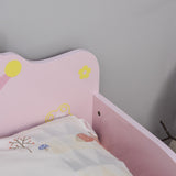 HOMCOM Kids Toddler Bed Princess Crown Theme Safety Side Rails Slats Home Bedroom Furniture Boys Girls 3-6 Yrs Pink 143 x 73 x 60 cm