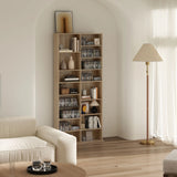 HOMCOM 640 CD Storage Tower - Nature Wood Finish