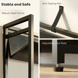 HOMCOM Bookshelf 5-Tier Metal Frame Bookcase Storage Shelves for Living Room Black
