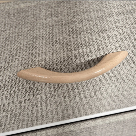 HOMCOM Chest of Drawers Storage  Dresser Cabinet Organizer with 3 Fabric Drawers and 2 Display Shelves for Living Room, Bedroom, Hallway, Beige