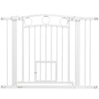 PawHut 77cm Tall Dog Gate with Cat Door, 7cm and 14cm Extensions, for Stairs, Doorways, 76-104cm Width