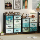 HOMCOM 6-Drawer Chest of Drawers - Blue