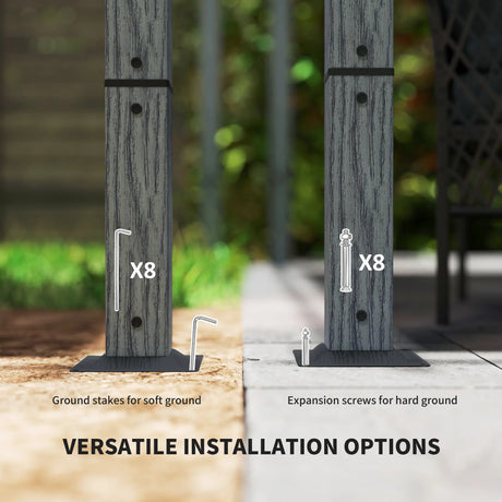 Outsunny 3 x 3 m Retractable Roof Pergola - Grey