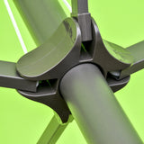 Outsunny 4.6M Sun Umbrella Canopy Double-sided Crank Sun Shade w/ Cross Base Green