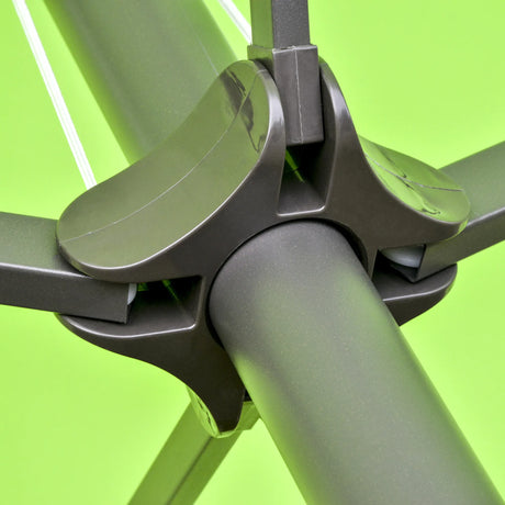 Outsunny 4.6M Sun Umbrella Canopy Double-sided Crank Sun Shade w/ Cross Base Green