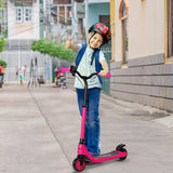 HOMCOM Electric Scooter, 120W Motor E-Scooter, Adjustable Height, Rear Brake for Ages 6+ Years - Pink