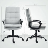 HOMCOM Linen-Look Double-Padded Office Chair - Grey