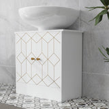 HOMCOM Under Sink Bathroom Cabinet, Under Sink Cabinet with Adjustable Shelf and Open Compartment for Basin with or without Pedestal, 60 x 30 x 60cm, White