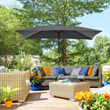 Outsunny 3x2m Patio Parasol Garden Umbrellas Canopy with Aluminium Tilt Crank Rectangular Sun Shade Steel, Black