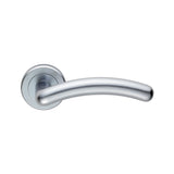 NOXIA LEVER ON SPRUNG SCREW-ON ROUND ROSE - SATIN CHROME - PAIR