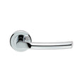 NELSON LEVER ON SPRUNG SCREW-ON ROUND ROSE - POLISHED CHROME - PAIR