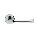 NELSON LEVER ON SPRUNG SCREW-ON ROUND ROSE - POLISHED CHROME - PAIR