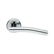 CAROLINA LEVER ON SPRUNG SCREW-ON ROUND ROSE - POLISHED CHROME - PAIR