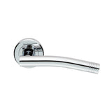 CAROLINA LEVER ON SPRUNG SCREW-ON ROUND ROSE - POLISHED CHROME - PAIR