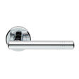 ATALAYA LEVER ON SPRUNG SCREW-ON ROUND ROSE - POLISHED CHROME - PAIR