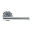 PHILADELPHIA LEVER ON SPRUNG SCREW-ON ROUND ROSE - SATIN CHROME - PAIR