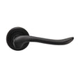 VERDUN LEVER ON SPRUNG SCREW-ON ROUND ROSE - MATT BLACK - PAIR
