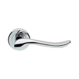 VERDUN LEVER ON SPRUNG SCREW-ON ROUND ROSE - POLISHED CHROME - PAIR