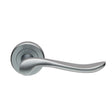 VERDUN LEVER ON SPRUNG SCREW-ON ROUND ROSE - SATIN CHROME - PAIR