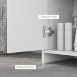 HOMCOM Narrow Bathroom Cabinet, Slim Bathroom Storage Unit with Open Compartment, Freestanding Storage Cupboard for Small Spaces, 30 x 30 x 160 cm, White