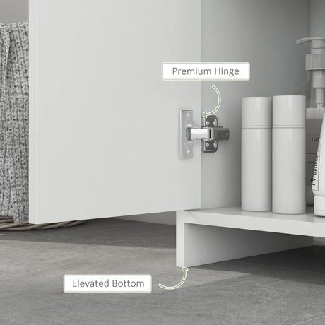 HOMCOM Narrow Bathroom Cabinet, Slim Bathroom Storage Unit with Open Compartment, Freestanding Storage Cupboard for Small Spaces, 30 x 30 x 160 cm, White