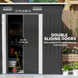 Outsunny 7 x 4ft Outdoor Storage Shed with Foundation Kit, Lean to Metal Garden Shed for Log, Rubbish Bin, Tool, Lawnmower, Bike, Patio and Lawn Use, Black