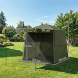 Outsunny Pop Up Gazebo Waterproof Instant Shelter with Awning Mesh Windows for Camping Patio 2 x 2 m, Army Green