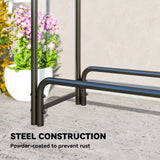 Outsunny Firewood Rack with Waterproof Cover, Heavy Duty Metal Log Store Indoors, Log Storage Holder for Outdoor Indoor Fireplace, 300 x 36 x 99 cm, Dark Green