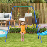 Outsunny Two-In-One Toddler Garden Swing, with Comfortable Seat, Safety Belt - Orange and Blue