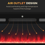 HOMCOM 102cm/40" Electric Fireplace, 2000W Recessed and Wall Mounted Electric Fire with Remote Control, 9 Flame Colour and Crystal, Black