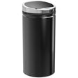 HOMCOM 42L Sensor Bin for Kitchen Waste Automatic Dustbin Motion Detection Dustbin  Stainless Steel Rubbish Can with Bucket, Black