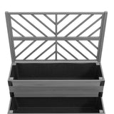 Outsunny Raised Garden Bed with Trellis, 2-Tier Wooden Elevated Planter Box  for Vegetables, Flowers, Herbs, Grey