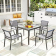 Outsunny Five-Piece Outdoor Garden Dining Set - Grey