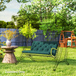 Outsunny 2 Seater Bench Pad, Garden Chair Cushion with Back and Ties for Indoor and Outdoor Use, 98 x 100 cm, Green
