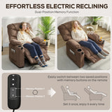 HOMCOM Electric Massage Recliner Armchair with Vibration, Heat, Whisper-Quiet Motor, Memory Function, Fleece Power Reclining Chair with Spring Pack, USB Port, Footrest, Side Pocket, Cup Holders, Brown