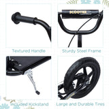 HOMCOM Kids Scooter Kick Scooter, with 12" EVA Tyres, Rear Brake, Big Wheels Scooter for 5-12 Years , Black