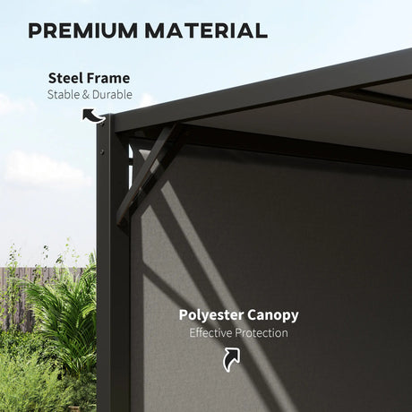 Outsunny 3 X 3 Meters Pergola with Sliding Roof, Garden Gazebo with Adjustable Sun Shade Canopy and Steel Frame, Charcoal Grey