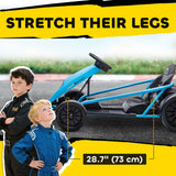 HOMCOM 24V Drift Kart, Electric Ride-On Racing Go Kart w/ 2 Speeds, Steering Wheel, Pedals for Kids Aged 8-12, Blue