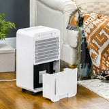 HOMCOM 2000mL Portable Dehumidifier with Air Purifier, 24H Timer, 5 Modes, 10L/Day, for Home Laundry, White