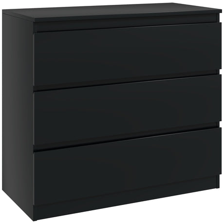 HOMCOM Chest of Drawers, 3-Drawer Storage Organiser Unit for Bedroom, Living Room, Black