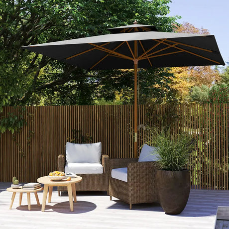 Outsunny 3 m Square Canopy Parasol - Black