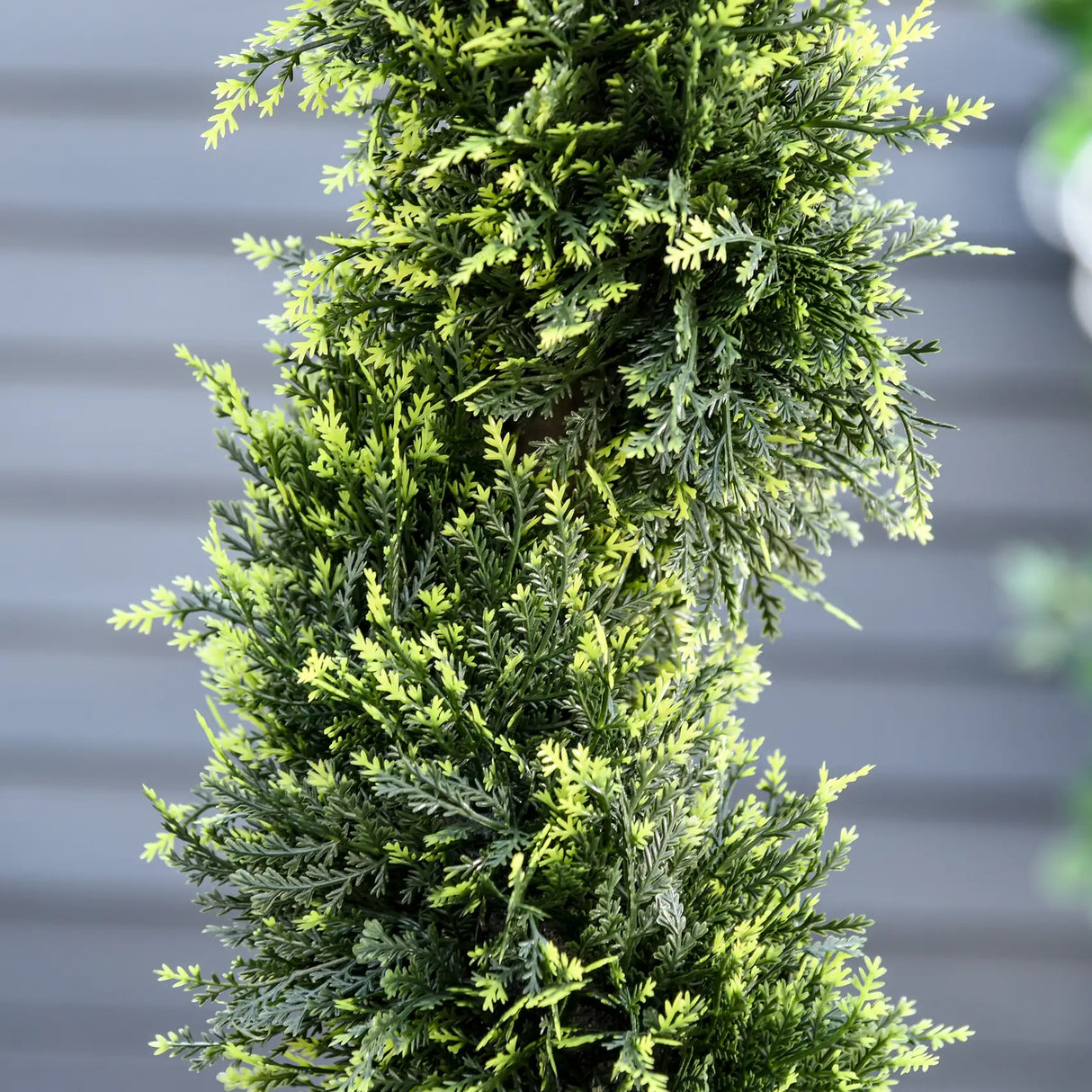 Outsunny 90cm/3FT Artificial Trees, Spiral Topiary Trees w/ Pot Set Of 2, Fake Indoor Greenery Plant Home Office Garden Decor Green